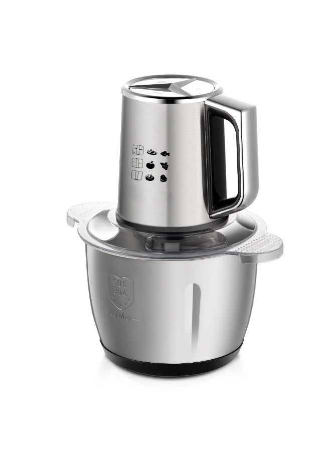 3L Electric Food Chopper & Meat Grinder – 1200W Powerful Motor, 304 Stainless Steel Bowl & Blades – Multi-Functional Food Processor for Meat, Vegetables, Fruits, Baby Food & Nuts